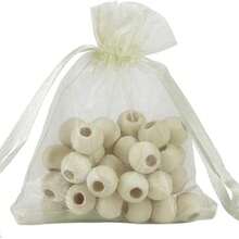 100pcs Plain Organza Drawstring Gift/Jewelry Bags - Beige - View 4