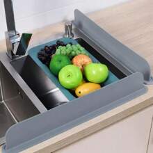 1 pièce Barrière anti-éclaboussures en silicone pour évier avec ventouse, pour protéger les vêtements contre les éclaboussures d'eau