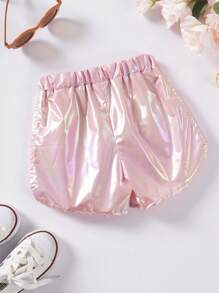 1 buc. Pantaloni scurți drăguți iridescenți pentru fete, îmbrăcăminte de vară la modă pentru copii