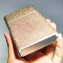 1 hộp đựng thuốc lá đính đá lấp lánh, sức chứa 20 điếu thuốc, hộp đựng thuốc lá kim cương thời trang, hộp đựng kim cương siêu mỏng di động, hộp đựng thuốc lá trên ô tô sáng tạo cho phụ nữ, thích hợp làm quà tặng, trang trí tiệc, hộp đựng thuốc lá bằng da đính đá lấp lánh cho nam và nữ - Nhiều màu - Xem 5