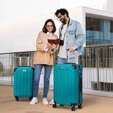 Elegant Travel Luggage Set 2Piece Hard Shell With Durable Lightweight Design Reliable TSA Lock Smooth 360 Spinner Wheels Sturdy Handle Approved For Airline Use - Teal - View 7