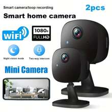 1pc 1080P High-Definition WiFi Smart Home Security Camera With Voice Intercom, Night Vision, Motion Alarm And Remote Mobile Viewing-Indoor/Outdoor Monitoring System With USB Power Supply, Motion Alarm System | Fashionable White Camera | Small Camera