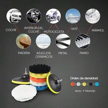 8 Kit Borla Esponja 7 Pulgadas Para Taladro Almohadillas Para Pulir 8 Piezas Multicolor Diferentes Superficies Set Ideal Trabajo De Precision Limpieza Estilo Brillo Sellar Esmalte Para Automoviles Camiones Vidrio Piedra Ceramica - Multicolor - Ver 9