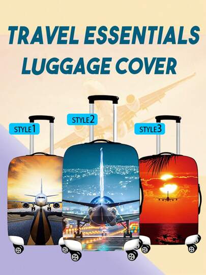 Funda de equipaje personalizada con patrón de serie de aviones, serie de aviones, viaje en avión, funda de equipaje elástica gruesa lavable y reutilizable, cubierta de protección de equipaje, cubierta antipolvo de equipaje, con cremallera inferior y hebilla de fijación muy adecuada para viajes de negocios, accesorios de viaje al aire libre, facturación de equipaje y regreso a la escuela de estudiantes. Agrega color a tu equipaje, adecuado para equipaje de 18 a 32 pulgadas. Bolsa para la escuela, accesorios escolares, artículos escolares