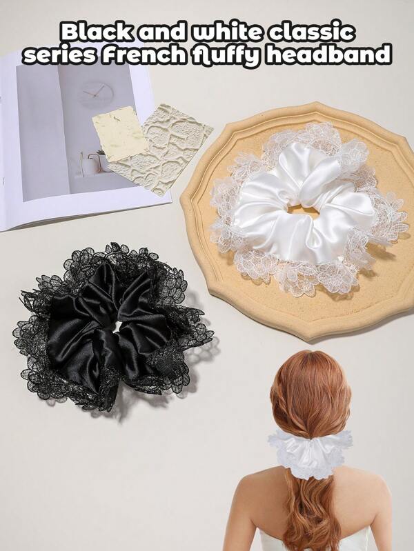 1 pezzo Scrunchie per capelli in raso dalla moda boema, adatto per l'uso casual quotidiano delle donne