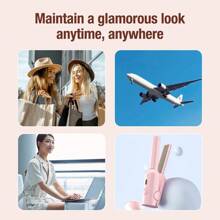 1pc Portable Hair Straightener & Curler, Mini USB-Powered Curler, Multi-Function Straightener With Curling Iron, Straight & Curly Hair Styling, Home/Outdoor/Travel (Requires Power Source), Includes USB Cable