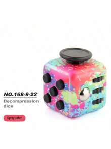 Multi-Color Cube/Dice Toy, Creative Stress Relief Toy For Teenagers And Adults, Fidget Desk Decor