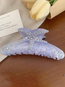 1pc Women's Bling Starfish Plastic Hair Clip, Colorful Acrylic Hair Accessory, Suitable For Everyday Wear, Gift For Girlfriend Summer Hair Claws Claw Clips Hair Clips Hair Jaw Clip Hair Clamps Hair Clutch Hair Catcher Clip