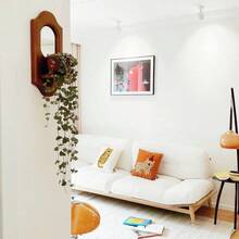 Espejo colgante de madera sólida vintage, soporte antiguo para velas aromáticas, estantería de pared para decoración del hogar, cafetería y sala de estar - Multicolor - Ver 7