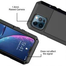 Heavy-Duty Shockproof Metal Case With Built-In Glass Screen Protector For IPhone 11/12/13/14/1516 Plus Pro Max – Full-Body Protection In Black & Red, Waterproof, Dustproof, Anti-Fall. - 紅色 - 查看 7