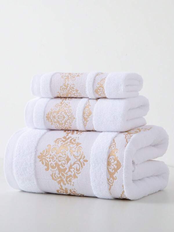 1 pieza Toalla de baño, Patrón de flor de palacio jacquard blanco simple y ligero, rectangular de 70*140cm para adultos para nadar, bañarse o como toalla de mano de 34*74cm, pañuelo de 34*34cm, de secado rápido, absorbente y suave para baño, cocina, viaje, regalo de vacaciones, gimnasio, playa, hotel, salón, ducha al aire libre, toallas para salón de belleza, hotel, deportes, artículos esenciales para el hogar