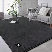 High Quality Living Room Rugs 120x160 Cm Bedroom Microfiber Fluffy Carpet NonSlip Washable Dark Grey Area Rug With Modern Solid Color Low Pile Design - 120x160cm - View 2