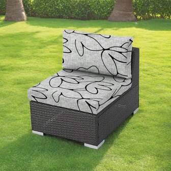 1pc Milk Silk Digital Printing Sofa Cushion Cover, Lotus Design, High Elasticity Dust-Proof Anti-Dirty Anti-Slip Removable Washable For Patio, Outdoor, Bedroom, Living Room, Study