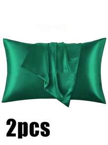 Luxurious Silky Soft Pillowcase - Breathable Skin-Friendly Cool Feel, Solid Color With Envelope Closure - Machine Washable Bedding Washed Silk Pillowcase Single Ice Silk Satin Silk Faux Silk Pillowcase Christmas Gift