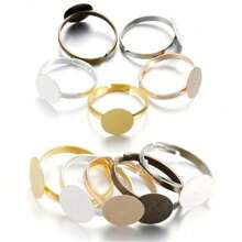 10/20 piezas de base de anillo ajustable de acero inoxidable apta para cabujones de cristal de 10/12/14/16/18/20/25 mm para hacer manualidades y joyería DIY