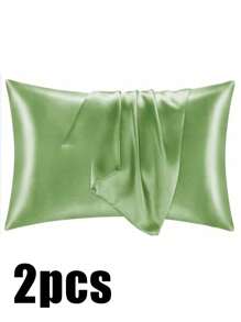 Luxurious Silky Soft Pillowcase - Breathable Skin-Friendly Cool Feel, Solid Color With Envelope Closure - Machine Washable Bedding Washed Silk Pillowcase Single Ice Silk Satin Silk Faux Silk Pillowcase Christmas Gift