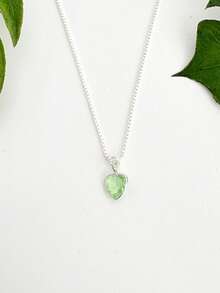 Light Spot Necklace With Beautiful Colorful Heart Pendant Plated In 925 Silver - Màu xanh Bạc hà - Xem 4