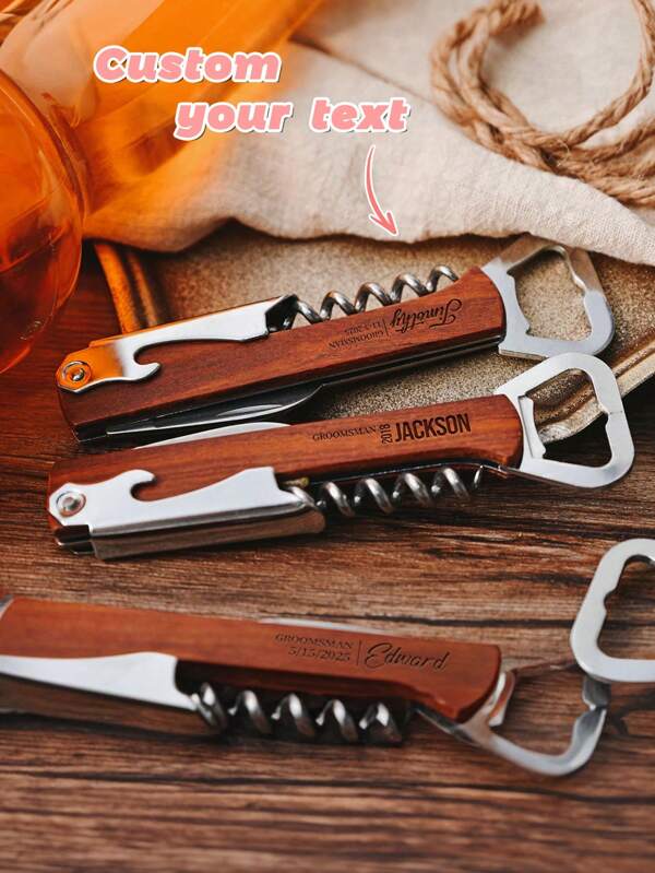 Engraved Groomsmen Beer Bottle Opener, Men Wedding Favors, Bachelor Party Gifts, Usher Proposal, Bridesman, Best Man Gifts, Custom Dad Gift Groomsmen Gift Idea, Personalized Bottle Opener, Wedding Gift, Engraved Corkscrew, Bottle Opener, Groomsmen Gifts Personalized, ,Engraved,Stainless,Colorful,Cute,Adorable,Funny,Kawaii,Y2K,Stylish,Unisex,Casual,Custom,Personalized,Unique,Customized,Ideal Gifts For Him,Ideal Gifts For Her,Her,Boyfriend,Girlfriend,Family,Friends