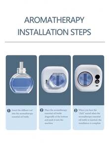 1 pieza Difusor de aromaterapia eléctrico portátil de 50ml - Recargable por USB, 5 modos de temporizador y 6 fragancias (Lavanda), Diseño de montaje en pared/escritorio Ambientador para el hogar/coche - Blanco - Ver 6
