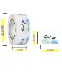 1pc 350 Pcs Thank You Rectangle Shaped Stickers, Adhesive Labels For Sealing And Decoration