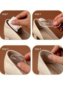 1 Pair Silicone Heel Pad, Non-Slip & Anti-Chafe Cushion Insole, Comfort Soft Heel Protector Suitable For Loose Shoes, Durable