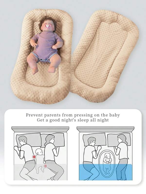 PURE CUDDLE 1 pièce Nid/lit de bébé certifié OEKO-TEX, de couleur unie, à design réversible, convenant pour toutes les saisons