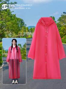 TIANPINGZHAOHUI Verdickte Kapuzen Regenponcho, Outdoor Regenkleidung aus TPU Material, 118cm x 70cm, rot