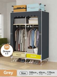 This Wardrobe Has A Width Of 39.37 Inches, Which Is Approximately 100 Cm. It Can Be Quickly Assembled Without Tools, Usually With Detailed Instructions. It Is Also Easy To Disassemble, Making It Convenient To Move And Store. The Fabric Parts Can Be Cleaned Regularly To Maintain Cleanliness.