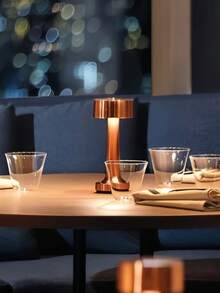 1 pieza Lámpara de escritorio de lujo con LED dorado, control de atenuación táctil de 3 niveles, carga USB, Body de metal, adecuada para dormitorio, sala de estar, decoración del hogar, estilo moderno, lámpara minimalista, material de alta calidad, artesanía exquisita, oficina, lámpara de mesa, iluminación interior - mancuerna - Ver 5