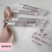 100pcs Customized Wedding Bubbles, Love-Filled Air, Wedding Favors, White Wedding Bubbles, Personalized Wedding Bubble Stickers (No Bubble Wands) - Transparent Wedding Stickers - View 2