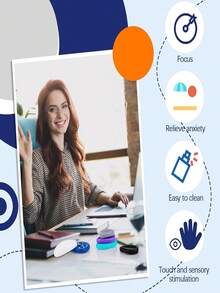 6 PIEZAS Piedras de preocupación sensoriales: Juguetes blandos y texturizados para adolescentes - Aliviadores de estrés calmantes para ansiedad y estudiantes, juguetes sensoriales, juguetes para hacer girar - multicolor - Ver 7