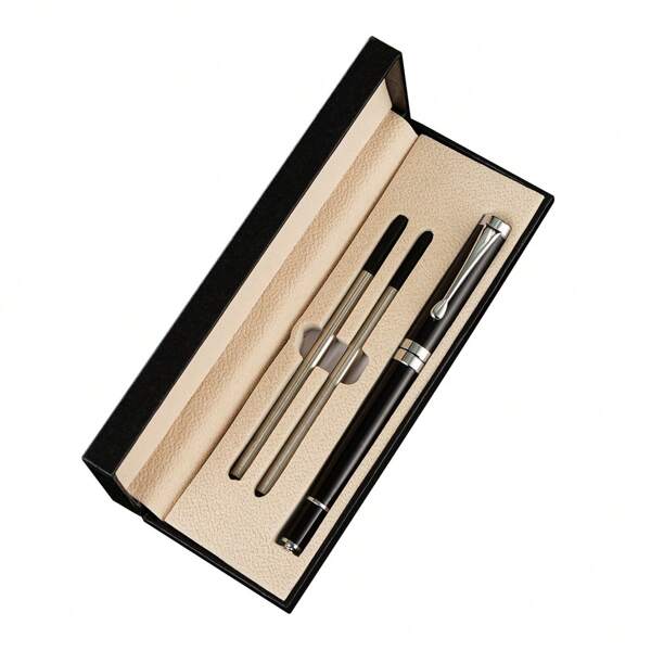 1 Set Geschenkfüller Luxus Rollkugelschreiber Beste Kugelschreiber Geschenkset für Männer & Frauen Professionelle Führungskräfte Büro Schöne Kugelschreiber Edle Geschenkverpackung Kugelschreiber mit schwarzer Nachfüllpatrone Strichbreite 0,7mm Schulbedarf