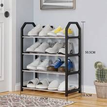 1 pièce Porte-chaussures simple à 4 niveaux, armoire à chaussures simple, dispositif d'assemblage multi-niveaux intérieur pour la maison, étagère, rangement pour dortoir