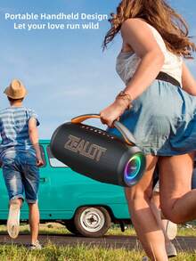 ZEALOT P12 60W 大功率无线音箱，便携式户外低音炮，IPX5 防水，双扬声器，RGB 灯光，支持 SD 卡/USB/AUX 输入，双扬声器菊花链连接，免提通话，兼容智能手机/平板电脑/电视/电脑，适用于户外派对、家庭聚会、海滩派对等场合。 - 均碼 - 查看 10