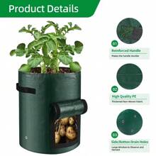Garden Grow Bags 3/5/7 Gallon Potatoes Grow Bags Gardening Plant Growing Bags PE Fabric Carrot Vegetable Planter Container