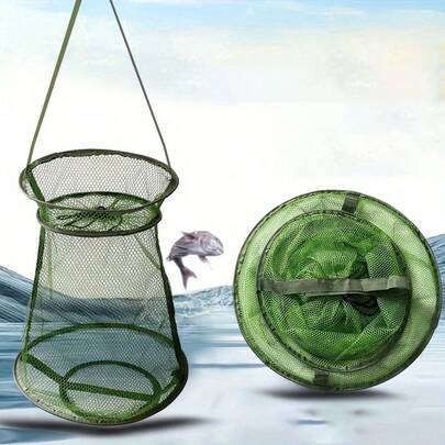 Durable Nylon Folding Fish Basket - Protective Net Pocket For Hunting & Fishing