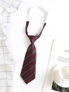 1pc Boys And Girls Short Children's Tie Stripe Kindergarten Elementary School Uniform Performance Accessories - Multicolor - View 8