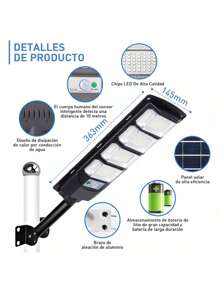 Lámpara Led Solar Luminaria Suburbana Alumbrado Exterior400w