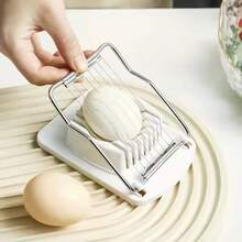 Multifunctional Egg Slicers Stainless Steel Slicer Fancy Splitter Egg Cutting Tool Home Two In One Egg Cutter Kitchen Gadgets - White - View 3