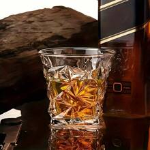 1/6pcs 300ml Whiskey Glasses - Whiskey Stones Gift, Scotch Bourbon Whisky Glass Gift For Men, Best Drinking Gifts For Men Dad Husband Birthday Father's Day Groomsmen Gifts(1pc/6pcs)