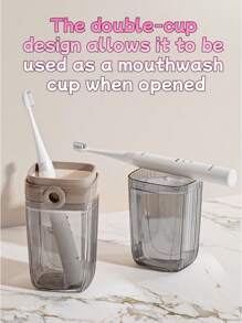 2pcs Soap Box With Rinse Cup, Travel Dental Cup Set, Toothbrush Cup Storage, Luxury Vanity Set, Portable Home Toothpaste Toothbrush Box, Lightweight Convenient Durable, Daily Home Outdoor Travel Essential Rinse Cup