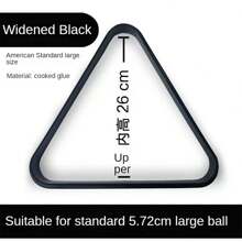 1 pieza Soporte grande y grueso de bolas de billar de color negro, puede sostener bolas numeradas del 1 al 15, estilo americano en forma de triángulo, accesorio de billar