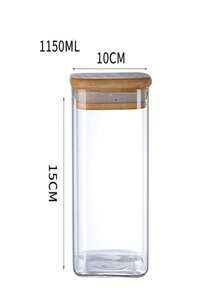 1/4 Piezas Tarros cuadrados de vidrio borosilicatado de alta calidad, contenedores de almacenamiento de alimentos transparentes con tapa hermética, apilables y reutilizables para granos, carnes, frutas y verduras, organización de cocina