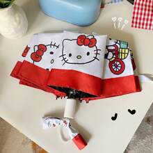 Sanrio Sanrio Hello Kitty Automatic Umbrella - UV Protection, Waterproof, Foldable Sun Parasol With 8 Ribs, Sanrio Summer Cooling,Beach,Travel