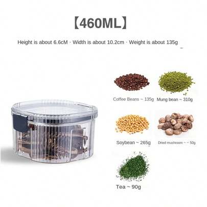 1PC Küchenlagerbehälter mit Deckel Streifen Lebensmittellagerung Luftdichte Behälter Zucker Gewürzgläser Speisekammer Lagerbehälter Küchenorganizer