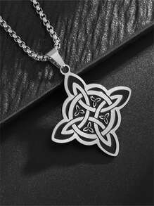 1PC New Fashion Classic Irish Celtic Knot Stainless Steel Pendant Necklace Unisex Lucky Amulet Jewelry Birthday Gift