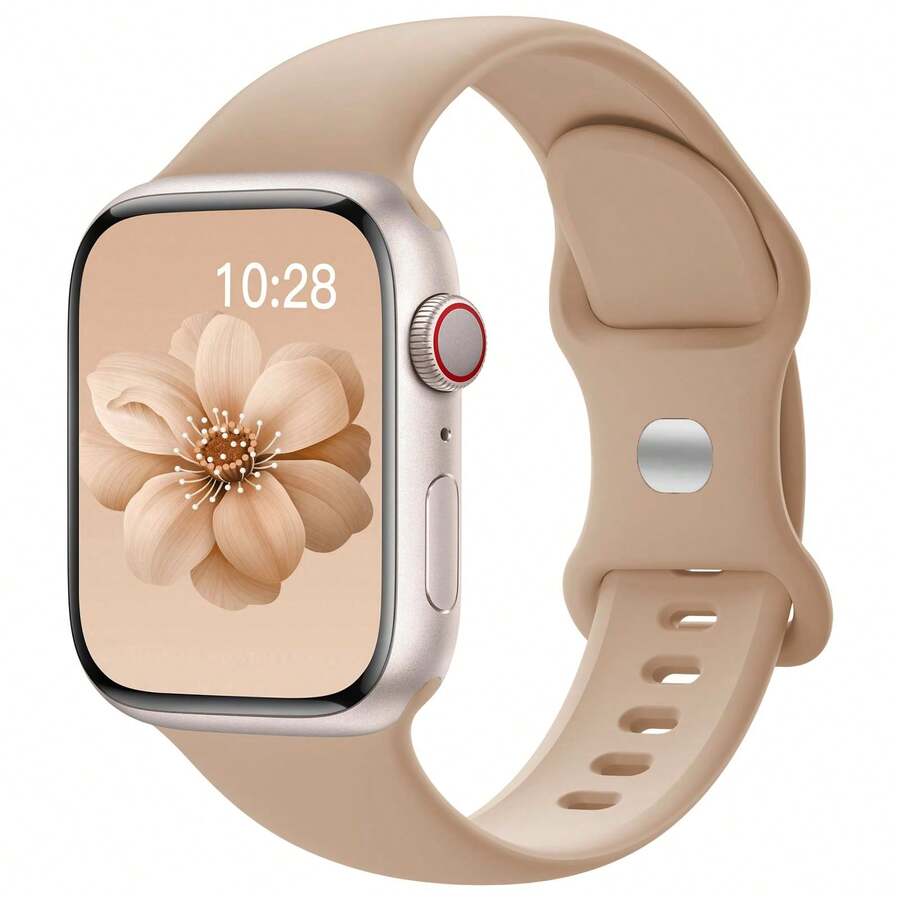 運動手錶錶帶,適用於 38mm、40mm、41mm、42mm、44mm、45mm、49mm、46mm 錶盤,矽膠錶帶,適用於 Series 10、9、Ultra、8、7、6、5、4、3、2、1、SE,男女皆適用 - 奶茶 - 查看 1