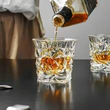 1/6pcs 300ml Whiskey Glasses - Whiskey Stones Gift, Scotch Bourbon Whisky Glass Gift For Men, Best Drinking Gifts For Men Dad Husband Birthday Father's Day Groomsmen Gifts(1pc/6pcs)
