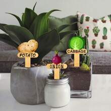 Set de 15 piezas de etiquetas de plantas de madera - 15 estilos, adecuadas para marcar plantas en macetas, reutilizables, perfectas para interior/exterior, idea de regalo única