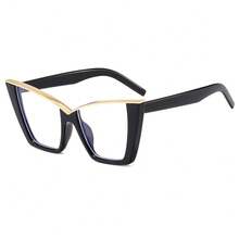 1pc Personalized Metal Frame Fashion Elegant Large Frame Casual Non-Prescription Glasses - Clear - View 13